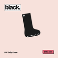 Illustration of the SW Grip Crew in black with a white dot sole, $18 a pair.